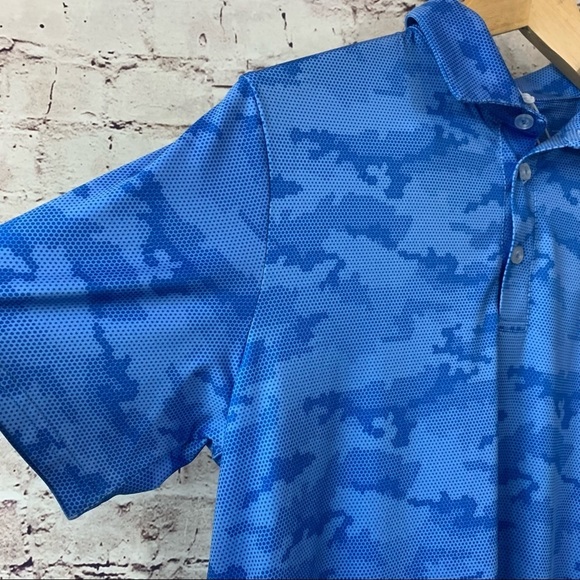 Garb Inc Boys PGA Jr League Maters Blue Camo Short Sleeve Polo - Picture 4 of 12